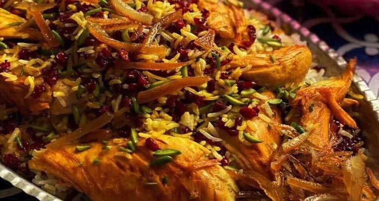 شیرین پلو با مرغ